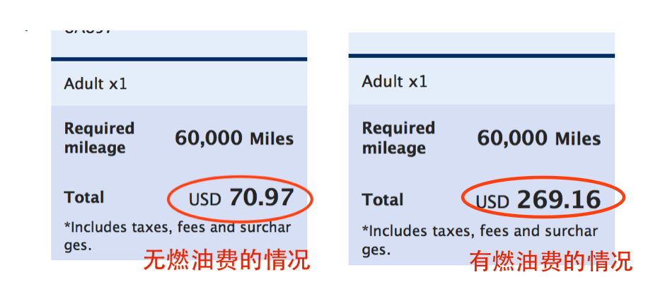 Other fees for ANA Award Tickets